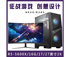 【 R5-5600X整機】AMD 銳龍R5-5600X /16G內存/1T固態/優派27寸2K顯示器 游戲電競整機